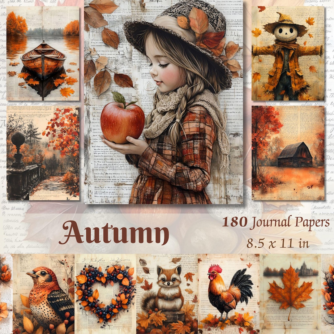 Autumn Junk Journal Printable Kit: Rustic Fall Ephemera (digital ...