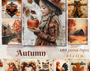 Autumn Junk Journal Printable Kit: Rustic Fall Ephemera (Digital Download)