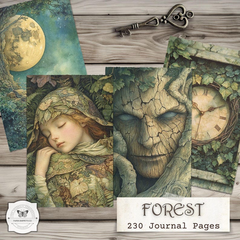 Enchanted Forest Junk Journal Pages – Woodland Fantasy Printable ...