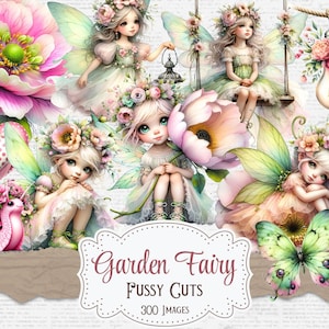 Fairy Fussy Cuts : Enchanted Garden Ephemera - Junk Journal, Scrapbook (Téléchargement numérique, 300 images)