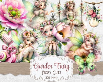 Fairy Fussy Cuts: Enchanted Garden Ephemera - Junk Journal, Scrapbook (Digital Download, 300 Images)