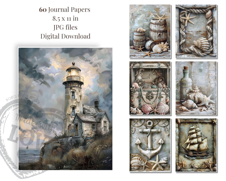 Nautical Junk Journal Pages: Vintage Maritime Ephemera (digital ...