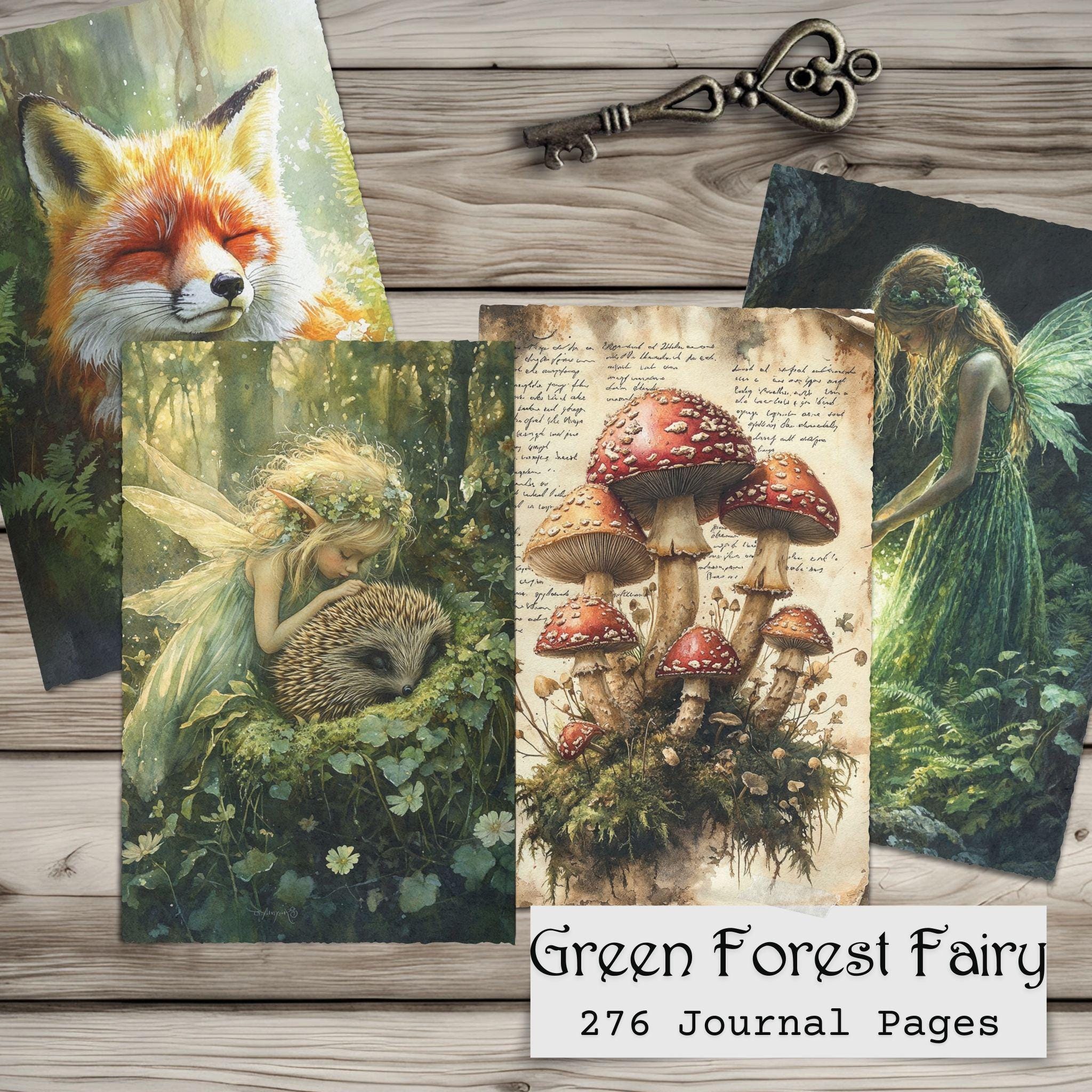 Green Forest Junk Journal Pages – Enchanted Fairy Woodland Printable ...