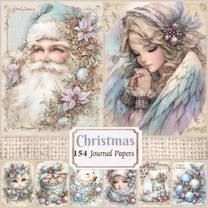 Weihnachten Junk Journal Kit Festliche Scrapbooking Papiere Urlaub Junk Journal Seiten Weihnachten Hintergründe druckbare Ephemera digitaler Download