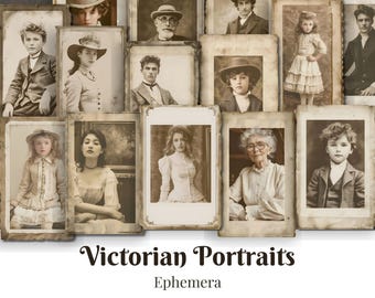 Victorian Era Portraits Ephemera Vintage Junk Journal 1900s Photos Printables Victorian Women Scrapbooking Antique Digital Photographs Kit