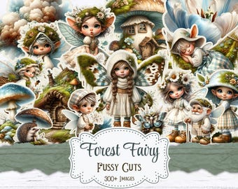 Forest Fairy Fussy Cuts: Whimsical Printable Ephemera (Digital Download 300+ Images)