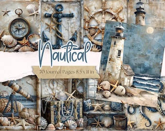 Nautical Junk Journal Kit: Vintage Maritime Ephemera (Digital Download)