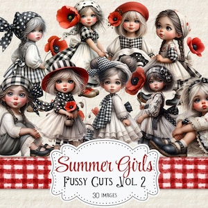 Zomer meisjes kieskeurig printables cottage girl printables grillig meisje junk dagboek afdrukbare plakboek benodigdheden kaarten maken digitale zomer ephemera