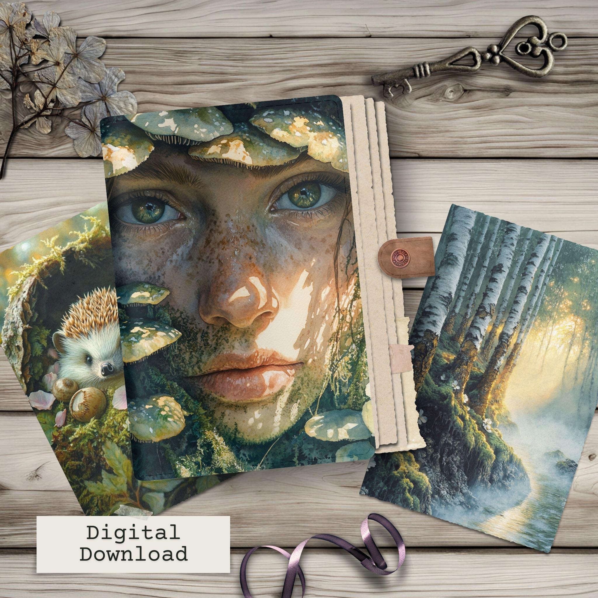 Moss Forest Junk Journal Pages – Enchanted Woodland Printable Ephemera ...
