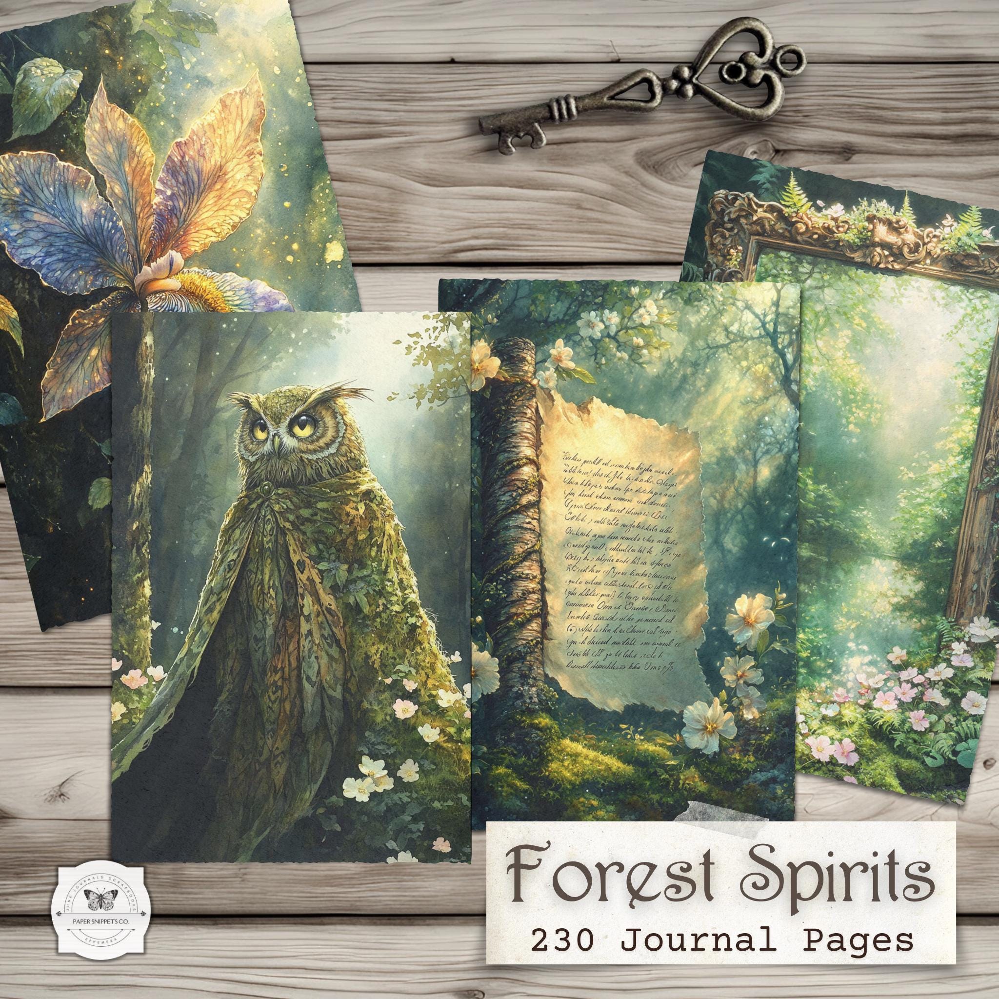 Forest Spirits Junk Journal Pages – Enchanted Woodland Printable Papers ...