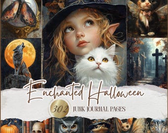 Páginas del diario basura de Halloween: Efímeras góticas de brujas (Descarga digital)