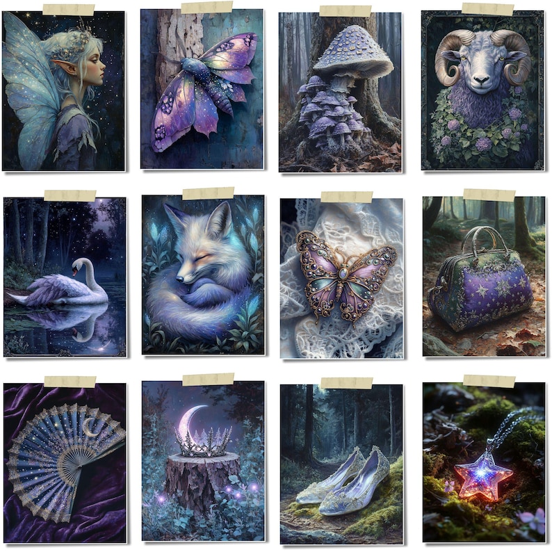 Enchanted Junk Journal Pages: Mystical Celestial Fairy Ephemera (Digital Download) image 6