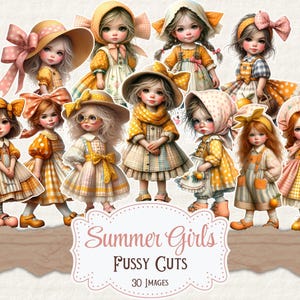 Zomer meisjes kieskeurig printables cottage girl printables grillig meisje junk dagboek afdrukbare plakboek benodigdheden kaarten maken digitale zomer ephemera