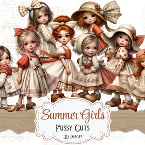 Zomer meisjes kieskeurig printables cottage girl printables grillig meisje junk dagboek afdrukbare plakboek benodigdheden kaarten maken digitale zomer ephemera