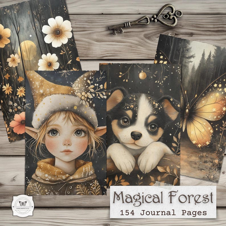 Magical Forest Junk Journal Pages: Enchanted Woodland Printable ...