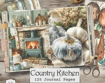 Páginas de diario basura de cocina de granja: Efímeras vintage de estilo cottagecore (descarga digital)
