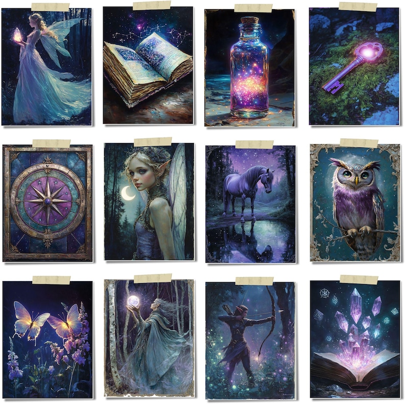 Enchanted Junk Journal Pages: Mystical Celestial Fairy Ephemera (Digital Download) image 11