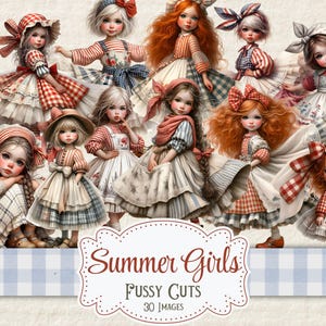 Zomer meisjes kieskeurig printables cottage girl printables grillig meisje junk dagboek afdrukbare plakboek benodigdheden kaarten maken digitale zomer ephemera