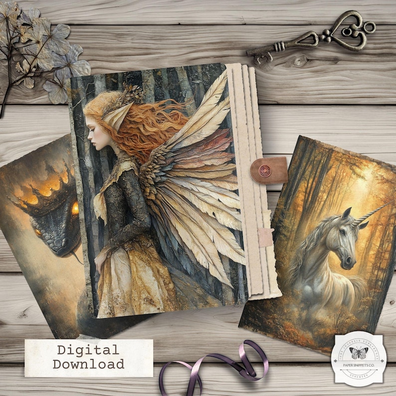 Legendary Creatures Junk Journal Pages – Fantasy Printable Kit ...