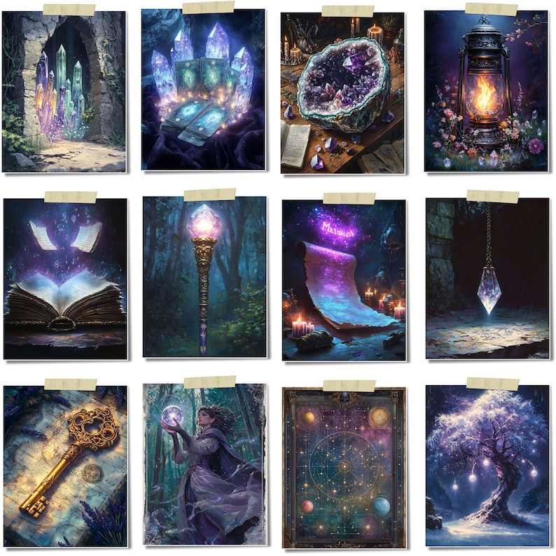 Enchanted Junk Journal Pages: Mystical Celestial Fairy Ephemera (Digital Download) image 12