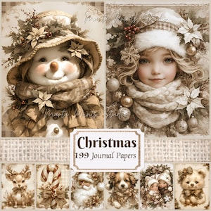 Christmas Junk Journal Kit Festive Scrapbooking Papers Holiday Junk Journal Pages Christmas Backgrounds Printable Ephemera Digital Download