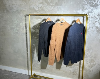 Schwarzer Unisex-Pullover mit Zopfmuster von Ralph Lauren in allen Größen und Farben