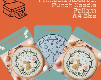 Printable Abstract Punch Needle Pattern (A4 Size)