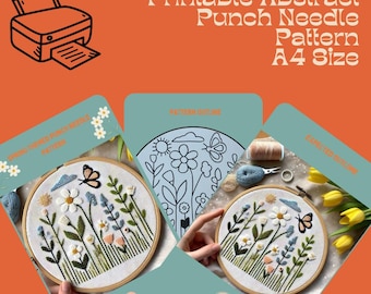 Printable Abstract Punch Needle Pattern (A4 Size)