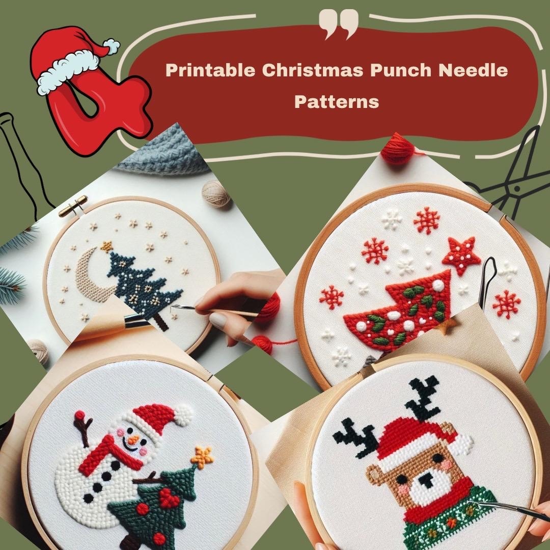 Printable Christmas Punch Needle Pattern (A4 Size) - Etsy
