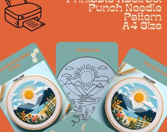 Printable Abstract Punch Needle Pattern (A4 Size)