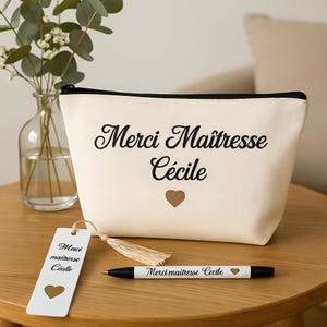 Regalo original personalizado para profesor/a – Estuche, bolígrafo, marcapáginas – Gracias profesor/a – Caja única de fin de curso
