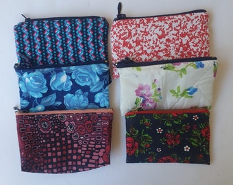 Florales Reißverschlusstäschchen, Geldbörse, Pad-Etui, Mini-Kosmetiktasche, Reisetasche, Tampontasche, Baumwoll-Münztasche, kleines Portemonnaie, Stoffkarten-Geldbörse