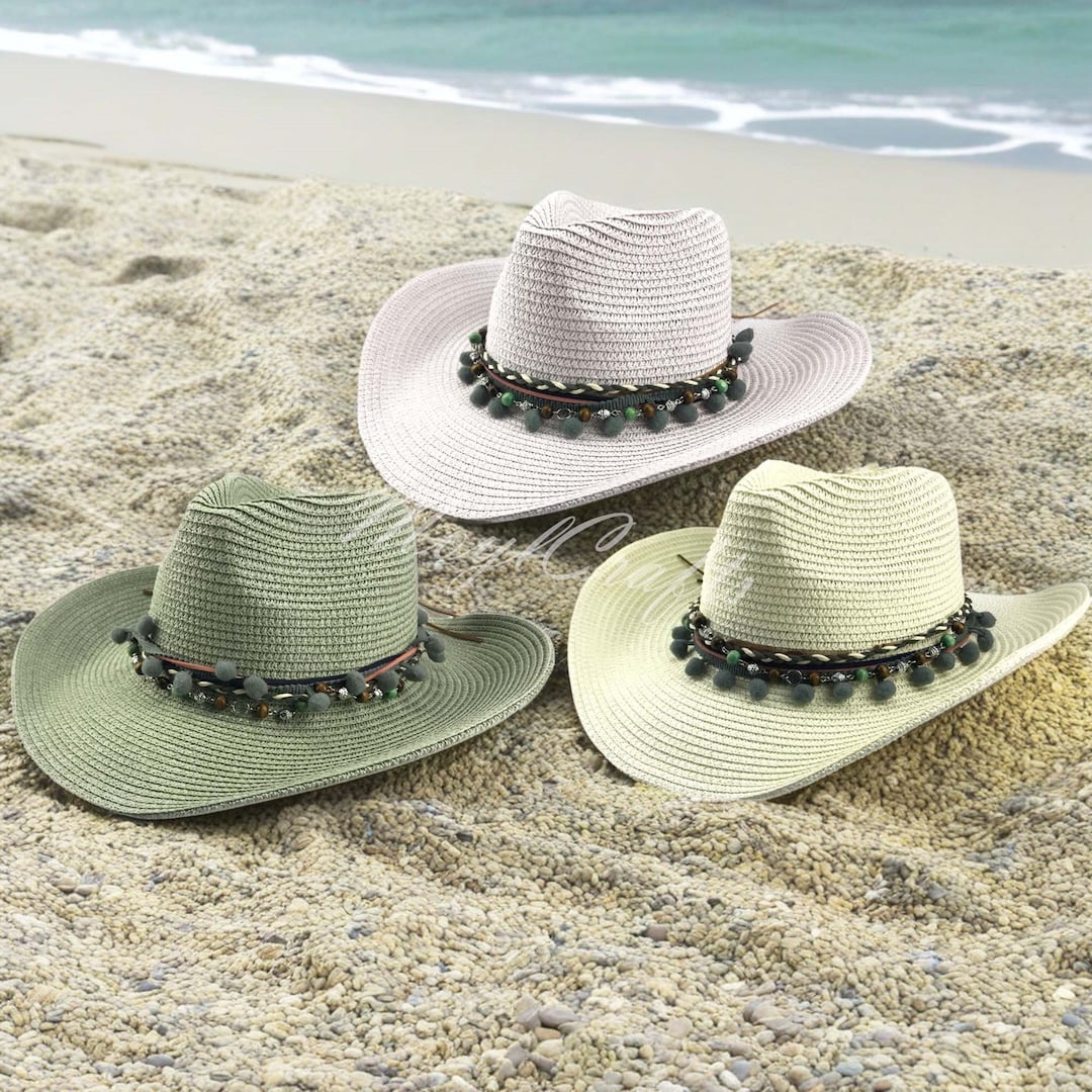 Take A Look About Green Straw Cowboy Hat