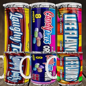 Candy Tumbler Wrap PNG: Funny Seamless Design for Sublimation (Digital File)