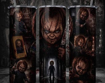 Halloween Movie Characters 20oz Tumbler Wrap ~ Horror Movies ~ Killers Tumbler Wrap ~ Neon Halloween Printable Design ~ Digital~ Sublimation