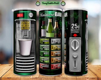 Mini Bartender Tumbler Wrap PNG: Funny Sarcastic Drinker Gift (Digital Download)