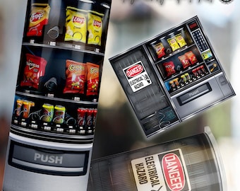 Vending Machine Tumbler Wrap: Funny Snacks PNG, Seamless Sublimation (Digital Download)