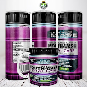 Mundwasser 20 Unzen Unkrautbecher Wrap, sarkastischer lustiger Zahnarzt Becher PNG, Zahnpasta PNG, nahtloses Design für Sublimation, Becher 15 Unzen, 11 Unze