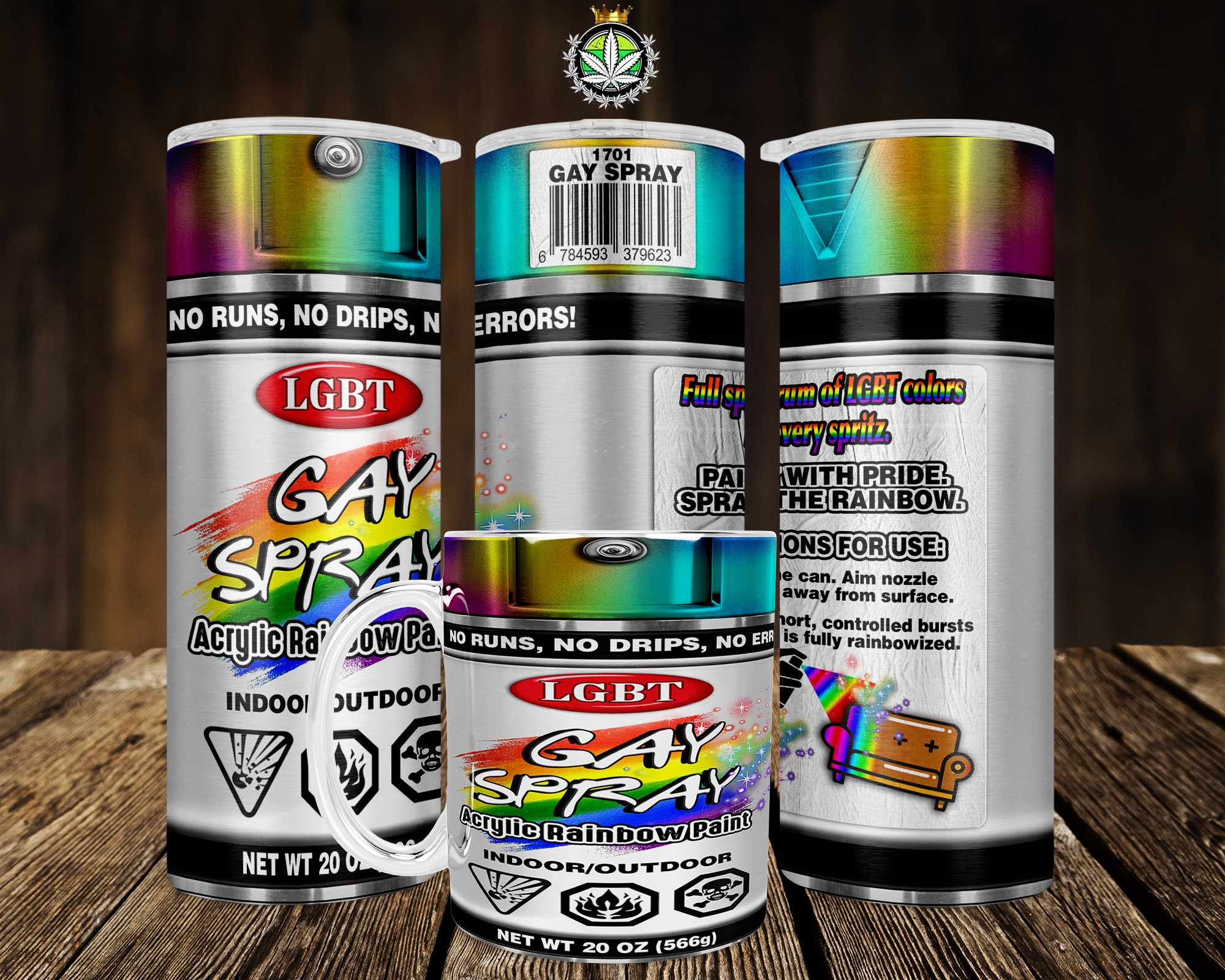 Rainbow Spray Paint LGBT Tumbler Wrap: Sublimation Design (PNG Digital Download)