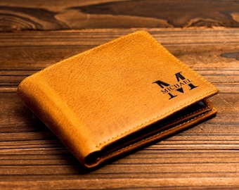 Cartera personalizada, cartera para hombre, cartera grabada, cartera para padrinos de boda, cartera de cuero, cartera personalizada, regalo para novio, regalo para el Día del Padre.