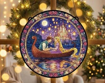 Tangled Rapunzel Lanterns 'See the light' River Illustration Art