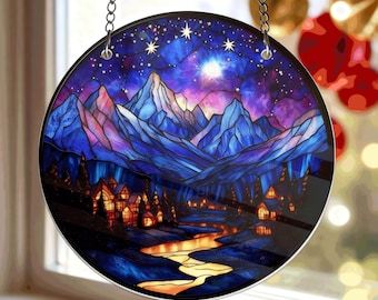 Night Court Glass Window Hanging Decor, City Of Starlight Window Suncatcher, Acotar Velaris Inspired Decor, Bookish Gifts