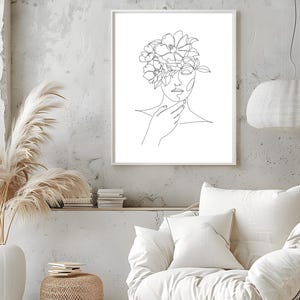 Woman Line Drawing Art Print, Minimalist Feminine One Line Wall Home Decor, Female Body Print Poster, Modern Body Line Art, Digital Download