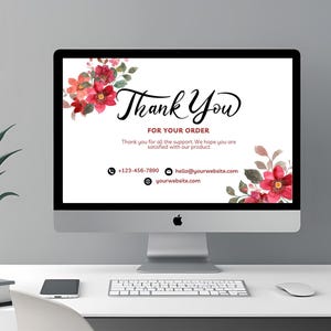 Geschäft Dankeschön Kartenvorlage, druckbares minimales Dankeschön für Ihren Einkauf, bearbeitbare Dankeschönkarte Canva Vorlage, Visitenkarte