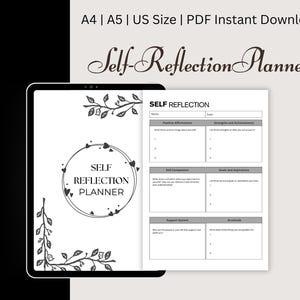 Printable Daily Reflection Journal | Weekly Reflection | Monthly Reflection | Journal Template | Self-Reflection Journal | Instant Download