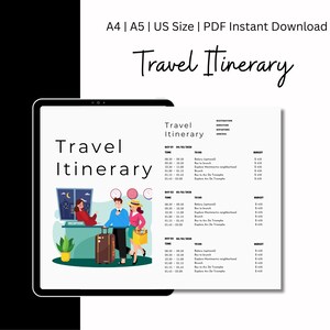 Reiseplaner Digitaler Reiseplaner, Anpassbare Reise-Tracker, Packlisten, Reiseplaner & Reisejournal Vorlage