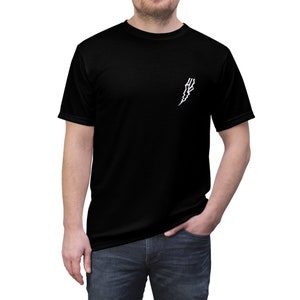 White Lightning Bolt Shirt. Energy Tee. Casual Lightning Black Shirt. Electric Fashion tshirt. Lightning Bolt Design. Men lightning shirt