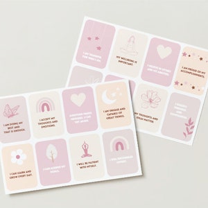 Self-Love Daily Affirmations Card Deck Printable Cards Pink Minimalist Cards 32 Cards to love ourselves, girly affirmation printable cards