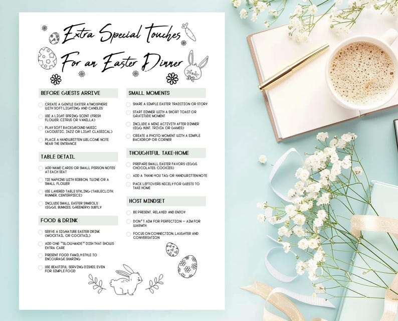 Paasdinerplanner | Menu, budget en checklist (afdrukbare pdf-set) afbeelding 5