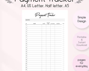 Client Payment Tracker: Small Business Finance Log (PDF Download)